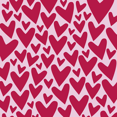 Heidi Grace - Love Blossoms - Hearts with Flocking 12x12 paper  (pack of 5)